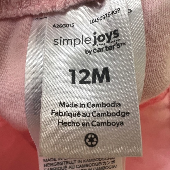 Simple Joys by Carter’s 12M Pink Girls Leggings Pants - Picture 4 of 4
